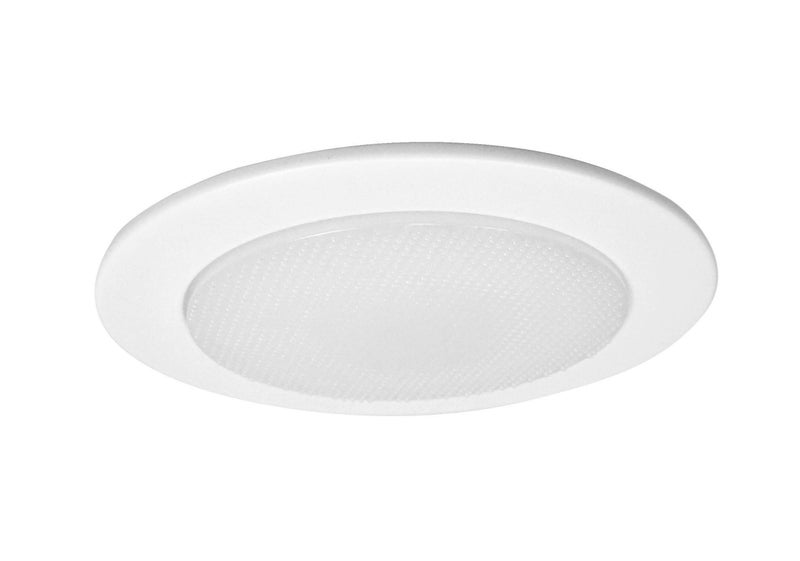 NICOR Lighting 4 inch White Shower Trim with Glass Albalite Lens, for 4 inch Housings (19509WH) - Image 1